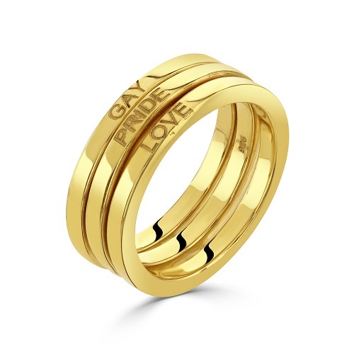 Women's Gay Pride Stack Ring  