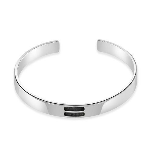 Men’s Classic Heavy Silver Bangle with Equality Sign