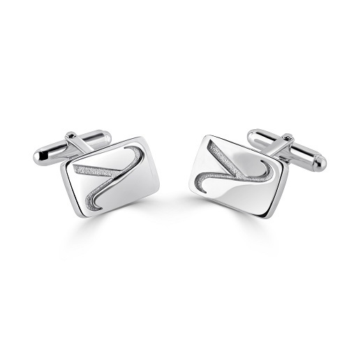 Men’s Sterling Silver Cufflinks with Lambda Symbol 
