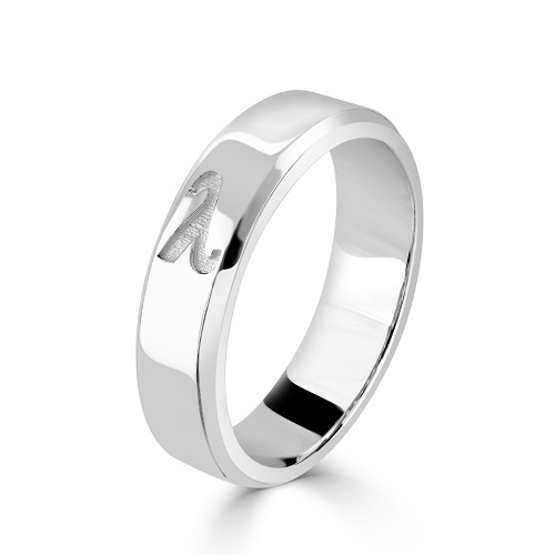  Men’s Sterling Silver Lambda Ring 