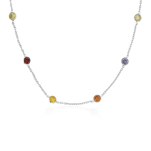 Women's Rainbow Necklace in Silver