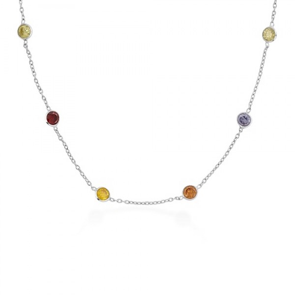 Women's Rainbow Necklace in Silver