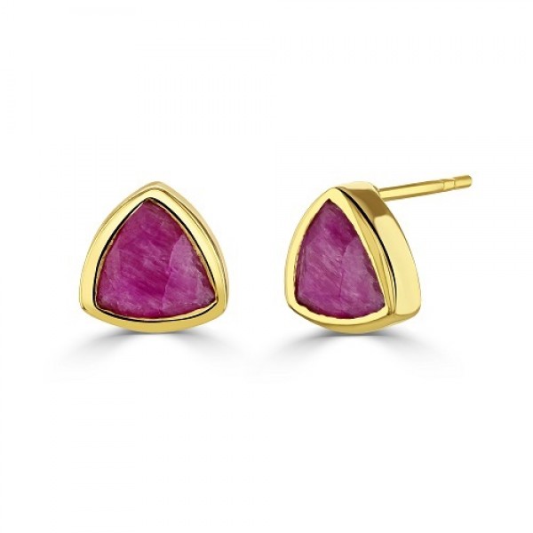 Pink  Triangle Stud  Earrings 