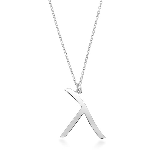 Women’s Silver Necklace with Lambda Pendant