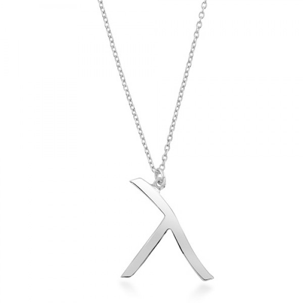 Women’s Silver Necklace with Lambda Pendant