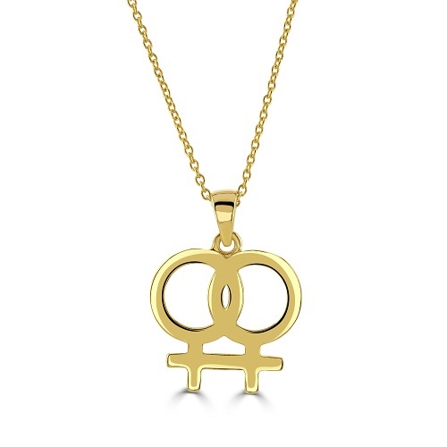 Double Venus Charm Necklace In Gold