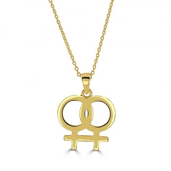 Double Venus Charm Necklace In Gold