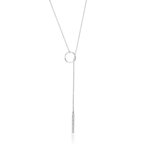 Vertical Bar Pendant Necklace in Sterling Silver 