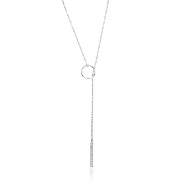 Vertical Bar Pendant Necklace in Sterling Silver 