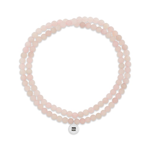 Women's Luxury  Crystal Matte Rose Quartz  Mala Necklace 