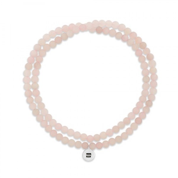 Women's Luxury  Crystal Matte Rose Quartz  Mala Necklace 